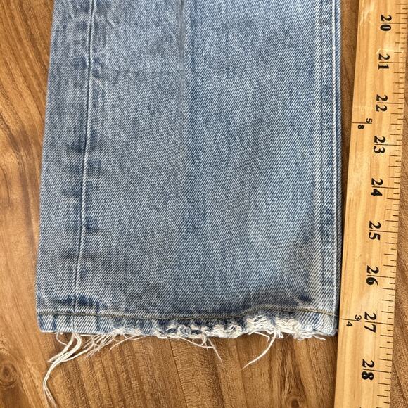 Agolde 90s Mid Rise‎ Straight Jeans Size 23 Distressed Button Fly Organic Cotton - Picture 4 of 8